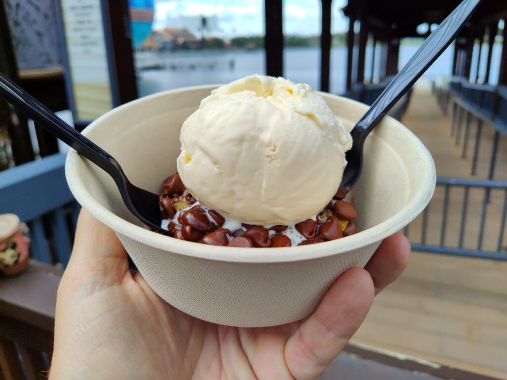 Hot Cookie Hour ice cream shown on top of cookie.