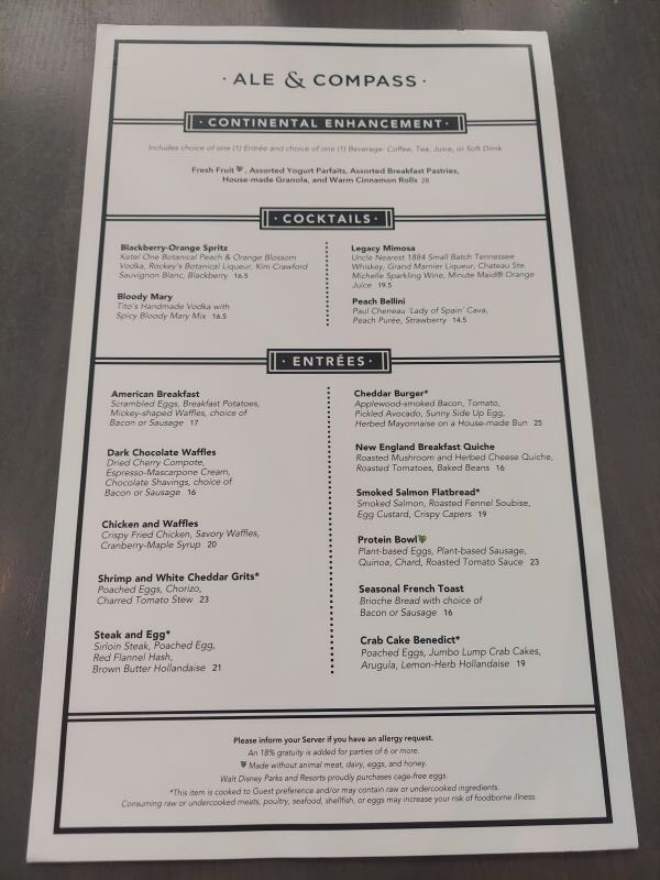 Ale & Compass breakfast
