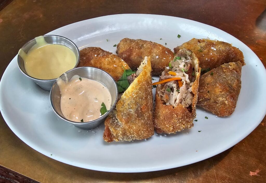 Smoked Brisket Reuben Egg Rolls