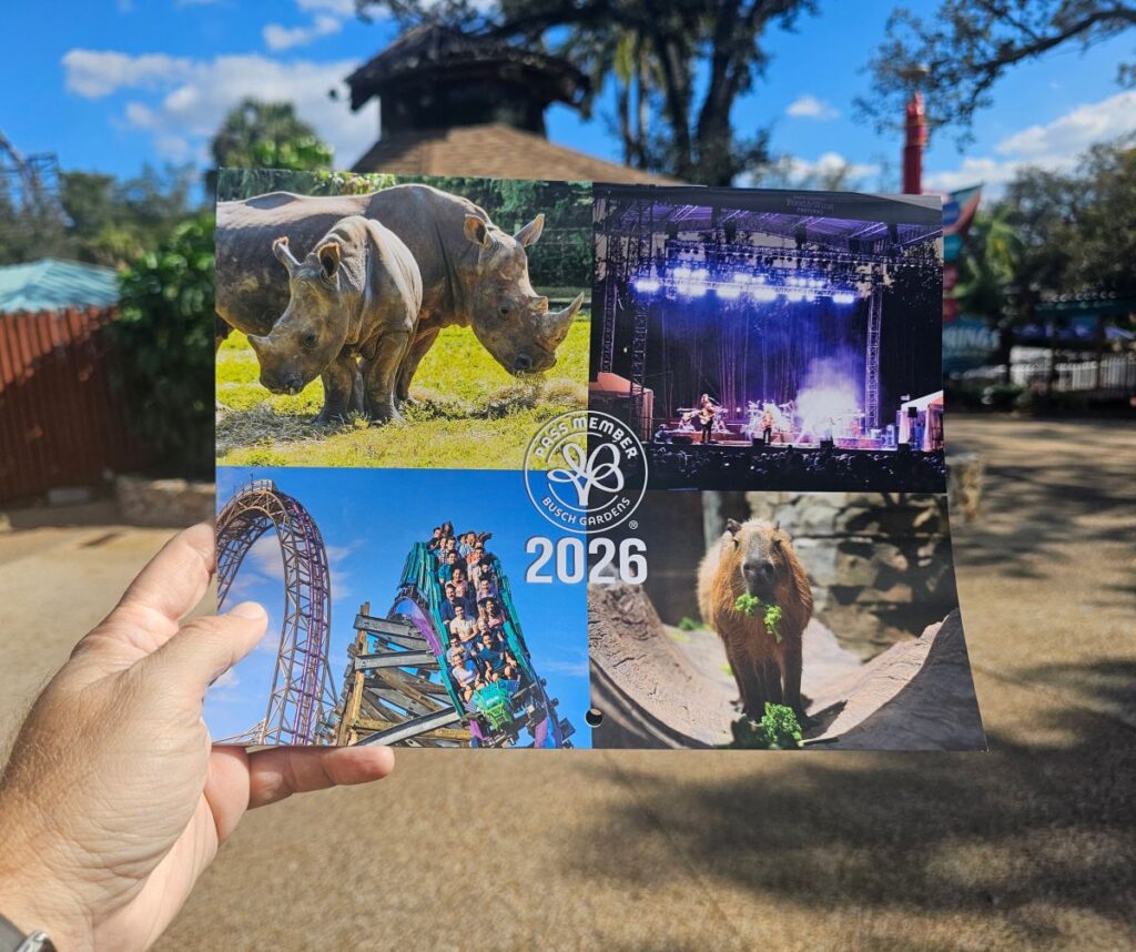 Busch Gardens Annual Pass Member Calendar