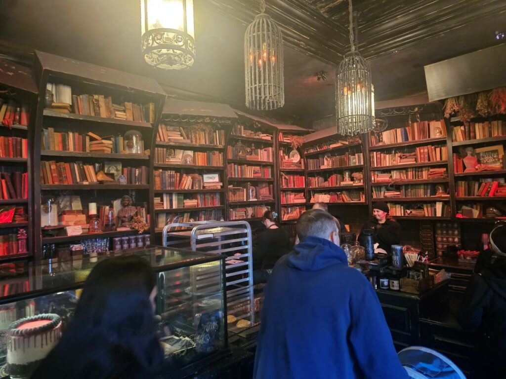 photo of interior of Gideon's Bakehouse which has a Gothic look.