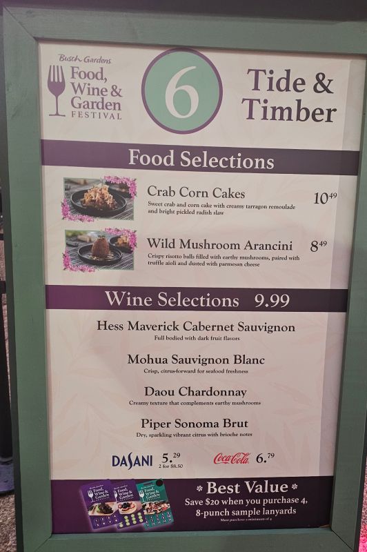 Busch Gardens Sampler Value