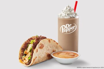 Freddy's Dr Pepper Frost with a Steakburger Taco
