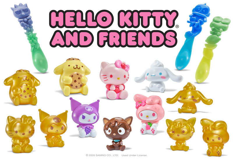 Photo of Sonic Hello Kitty toys available in the kids meal Wacky Packs