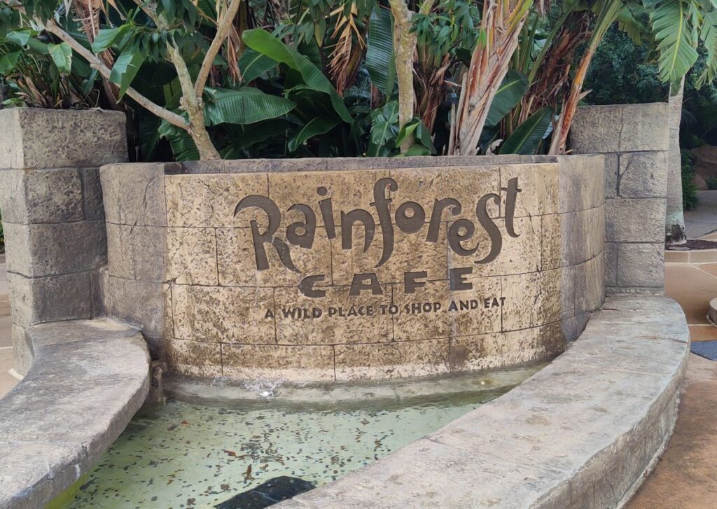 Sign for Rainforest Cafe