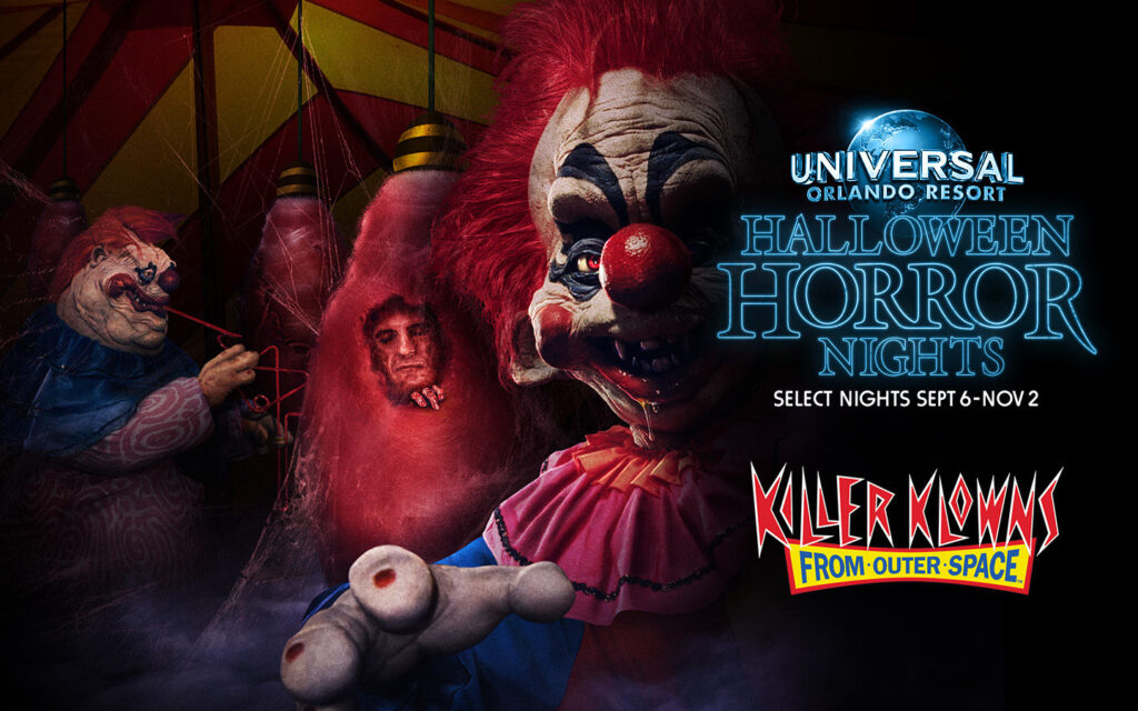 Killer Klowns Toys: Promotional photo from HHN 29018 with Killer Klowns From Outer Space