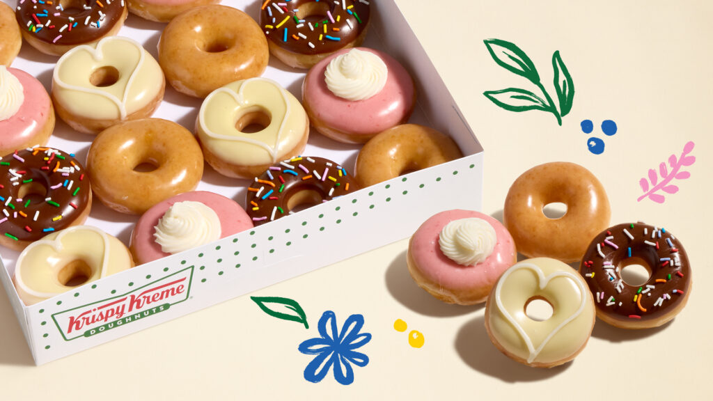Krispy Kreme Minis for Mom promotional photo showing the donut options