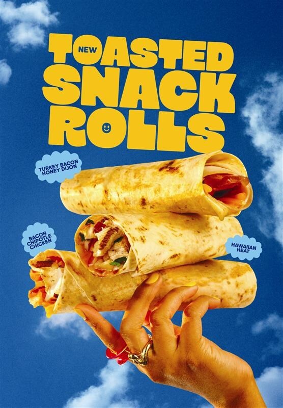 Promotional photo of new Toasted Snack Rolls at Tropical Smoothie Cafe