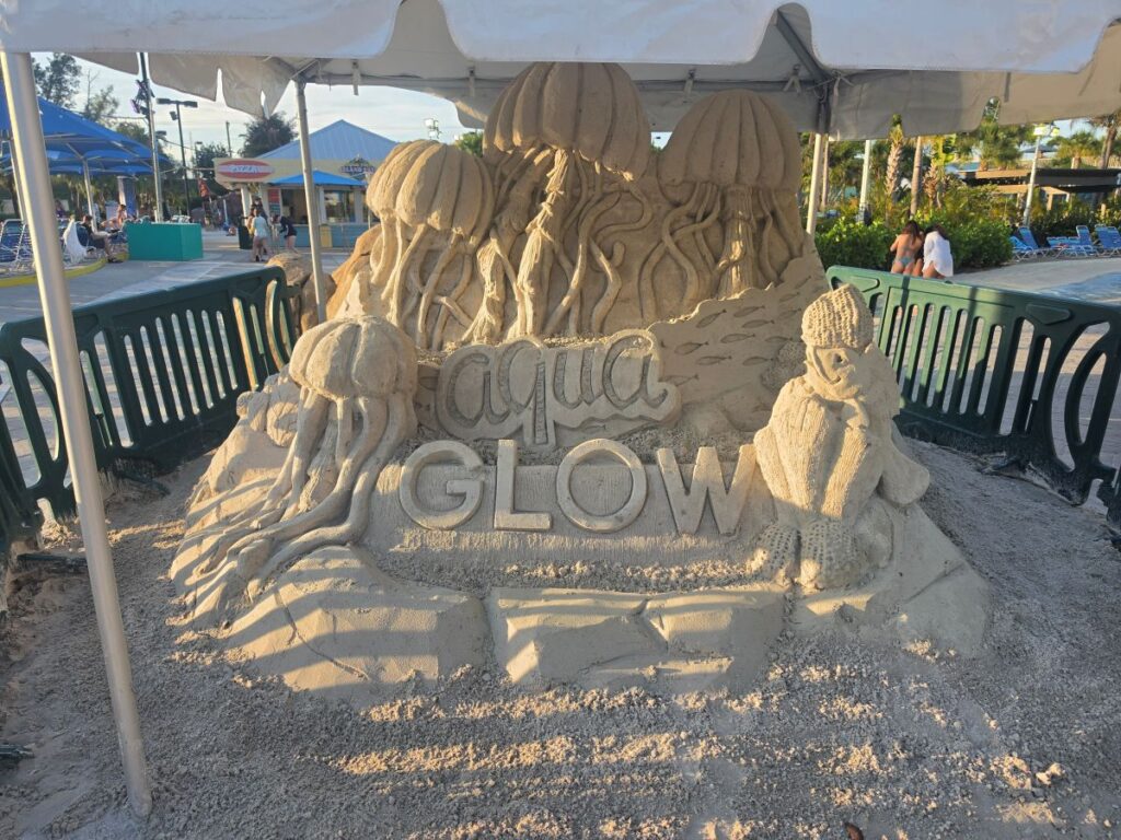 AquaGlow Adventure Island Tampa sand sculpture