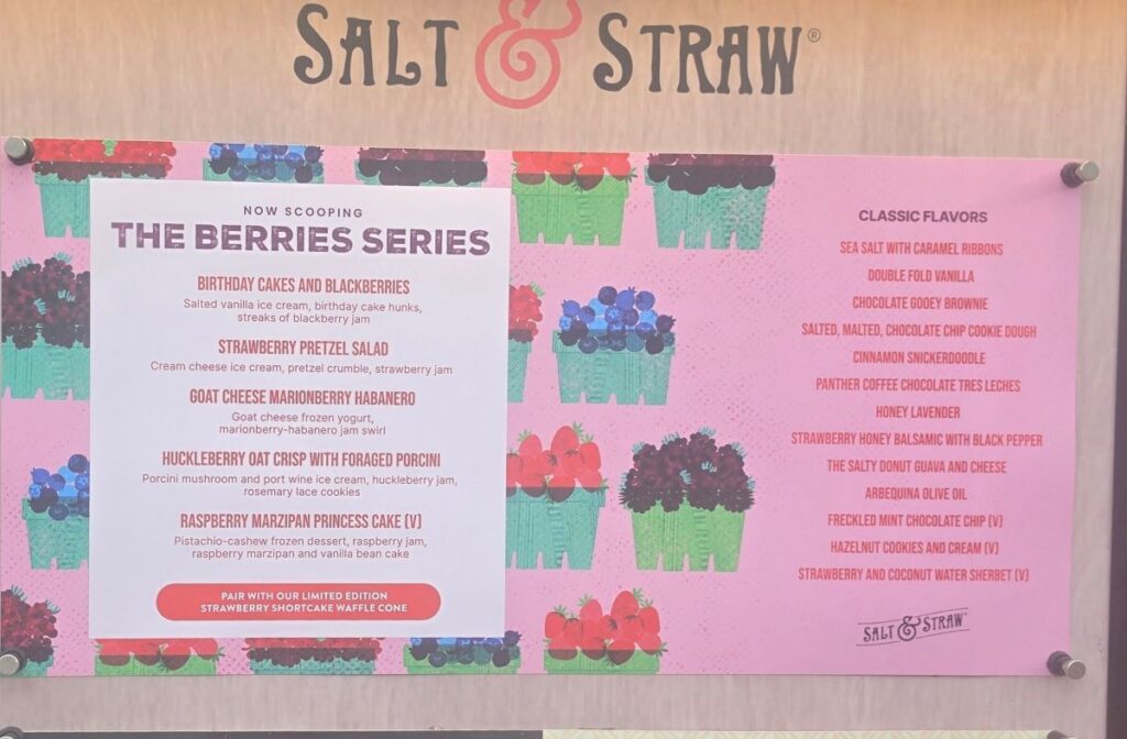 Salt & Stra Berries Series 2026 Menu board