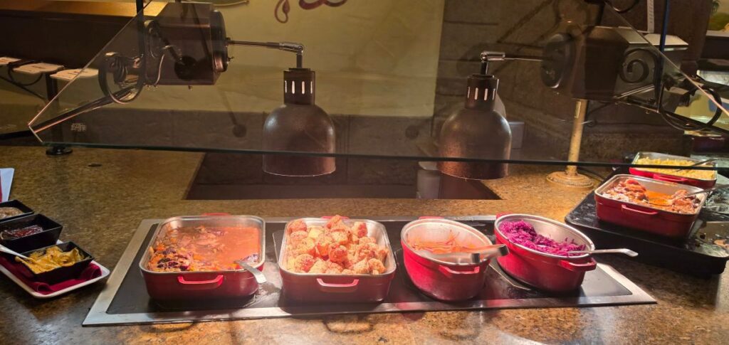 buffet line photo showing more food options at Biergarten