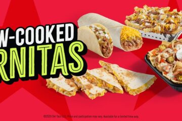 Del Taco Summer Menu 2026 promotional image showing the pork carnitas options