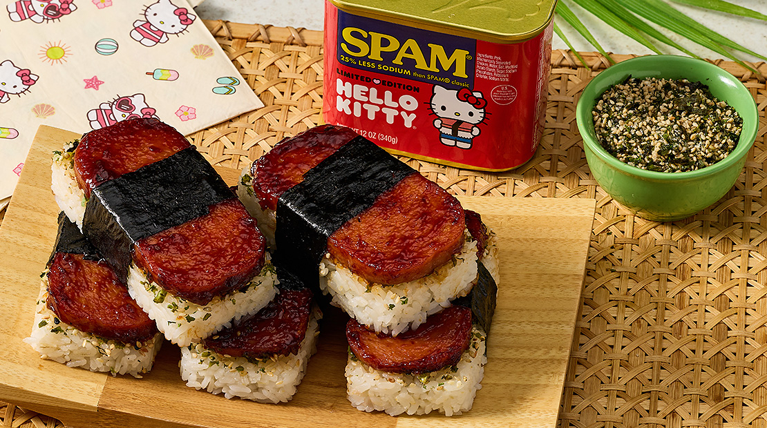 Musubi shown using Hello Kitty SPAM Can product