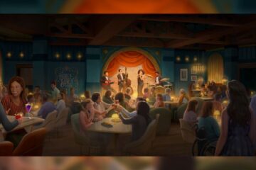 Concept art for Hurly-Burly, one of the Disney Boardwalk new experiences