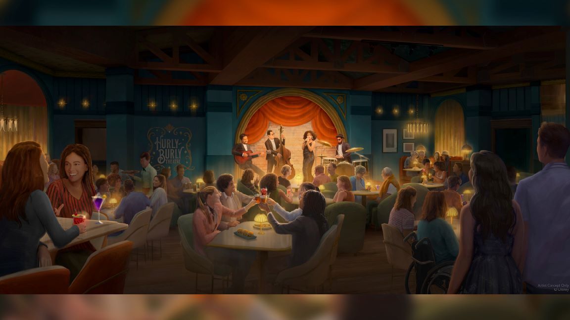Concept art for Hurly-Burly, one of the Disney Boardwalk new experiences