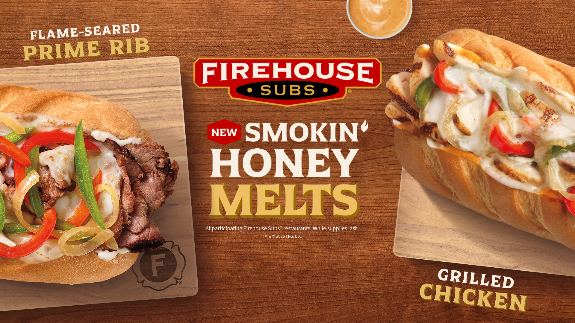 Firehouse Subs Smokin' Honey Melts shown in promotional image