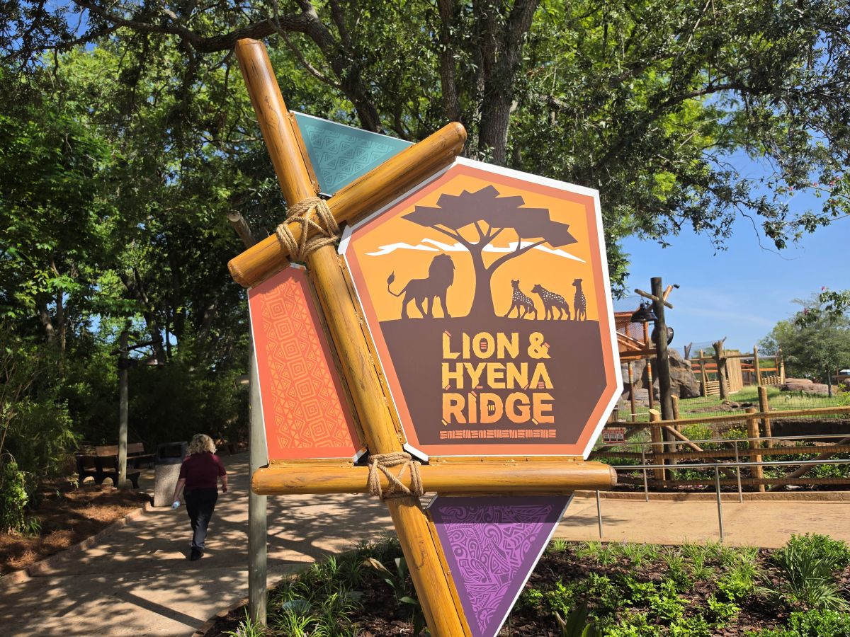 Lion & Hyena Ridge sign at Busch Gardens Tampa Bay