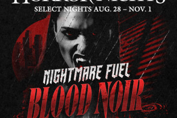 Nightmare Fuel HHN promotional image with the show name "Blood Noir."