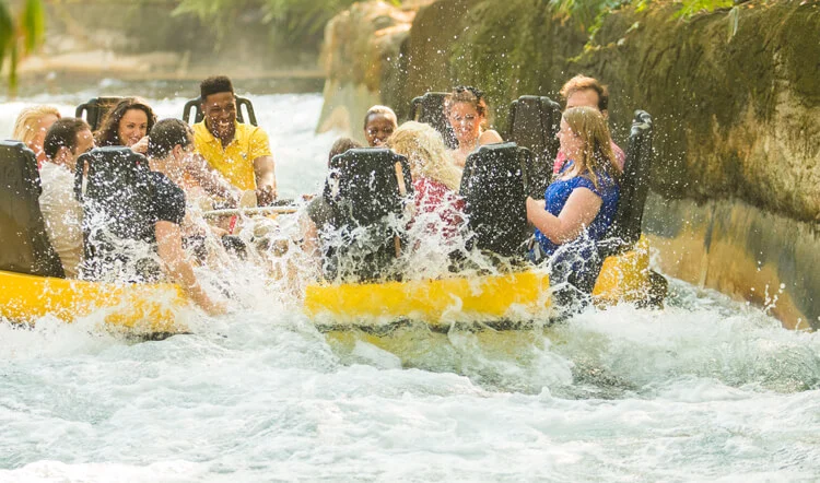 Congo River Rapids official photo showing guests riding a raft ride