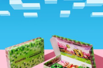 Crumbl Minecraft dessert lineup shown in a box, looking like it is from the video game