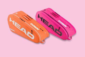 Dunkin and Head branded tennis racquet bags