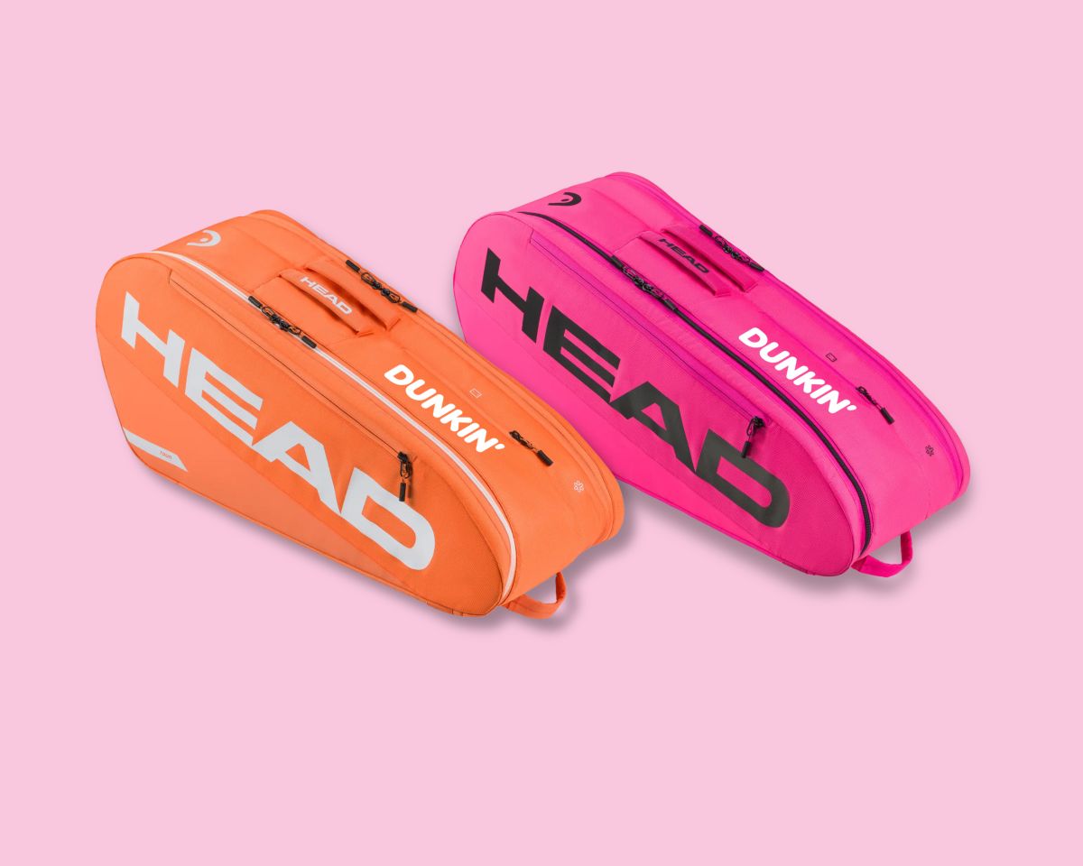 Dunkin and Head branded tennis racquet bags