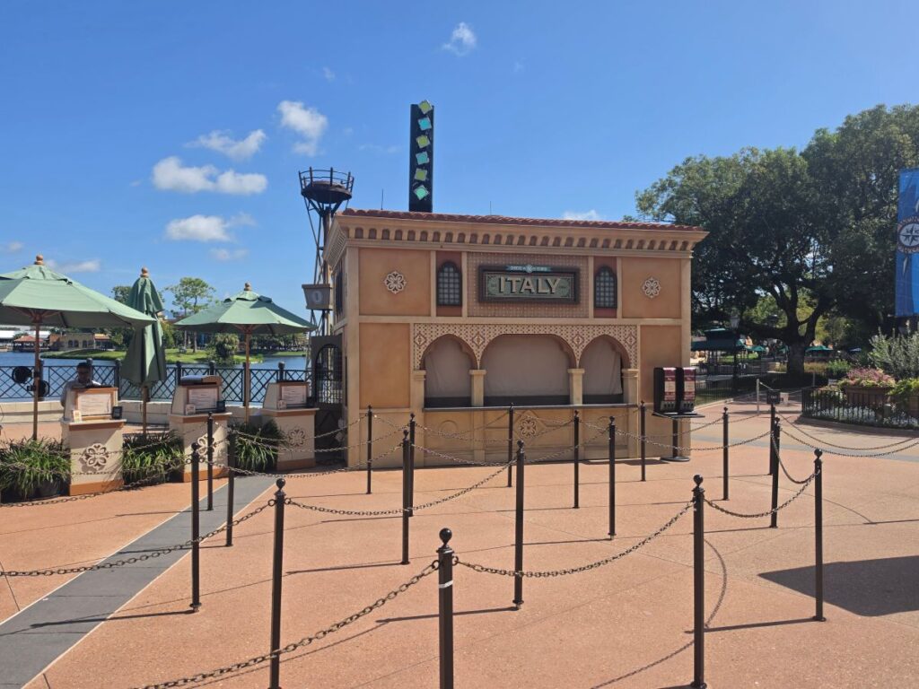 Exterior of Italy Global Marketplace for Epcot Food & Wine