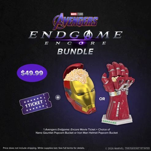Endgame Encore popcorn buckets Fandango Bundle