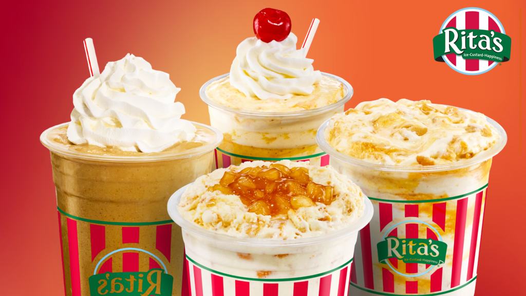 Rita's fall lineup promotional photo showing four different treats