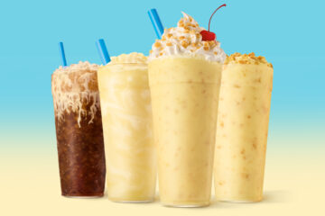 Sonic Banana Lineup promotional image showing four beverages