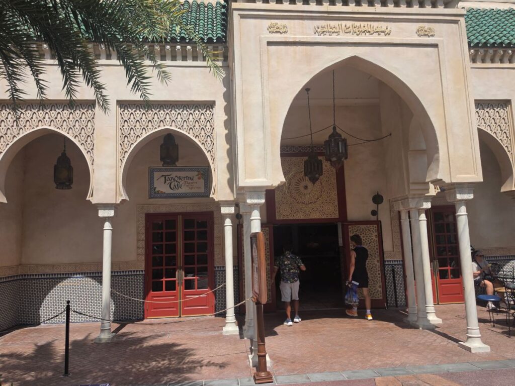 Exterior photo of the themed exterior of Tangierine Cafe at the Epcot Food & Wine Festival 2026