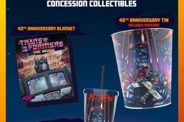Transformers 40th Anniversary Popcorn Tin and collectibles promotional image from AMC