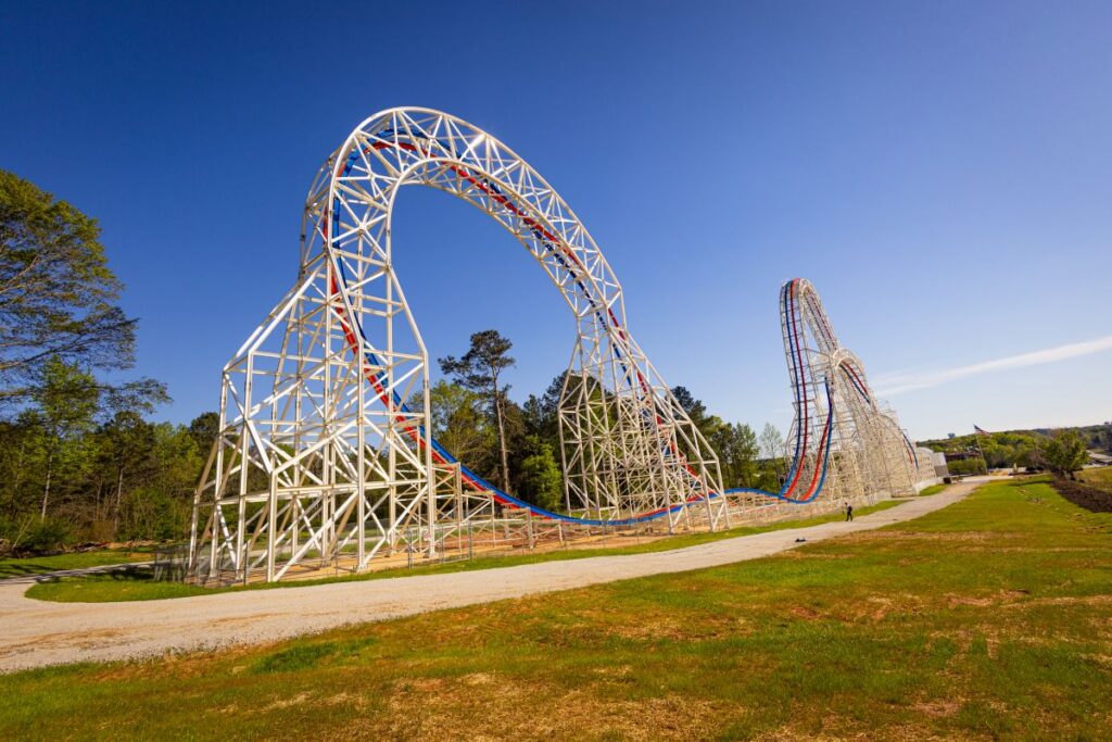 Side view of Arie Force One when it operated at Fun Spot America