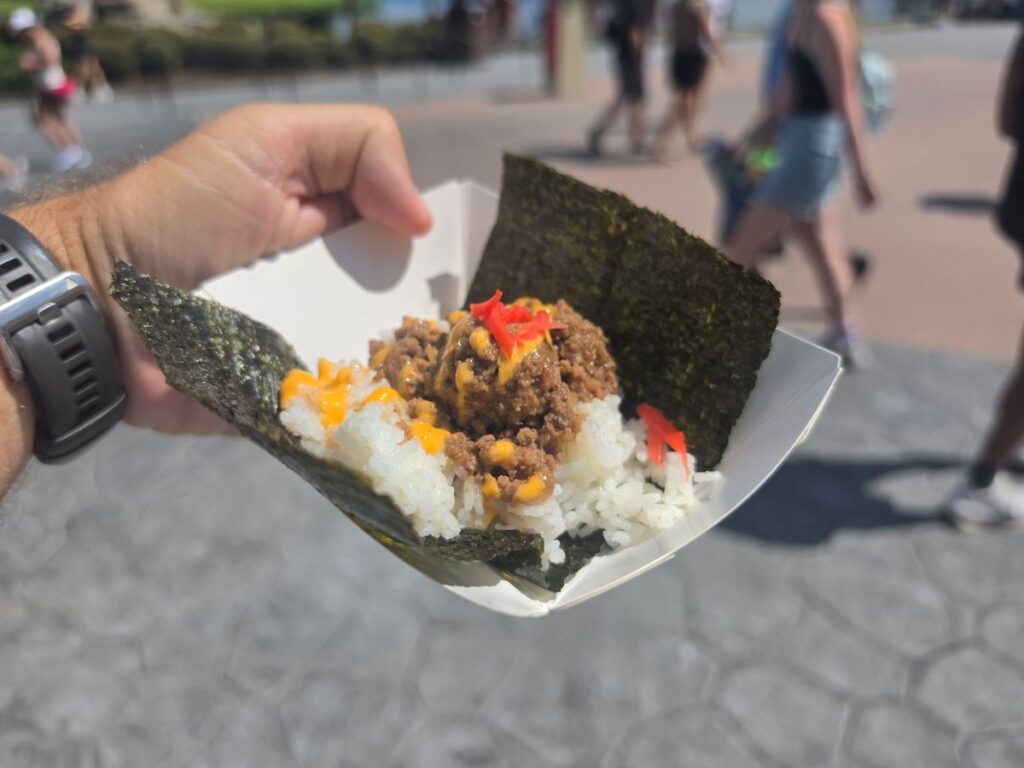 Beef Wagyu Temaki Hand Roll at Japan Global Marketplace for Epcot Food & Wine Festival
