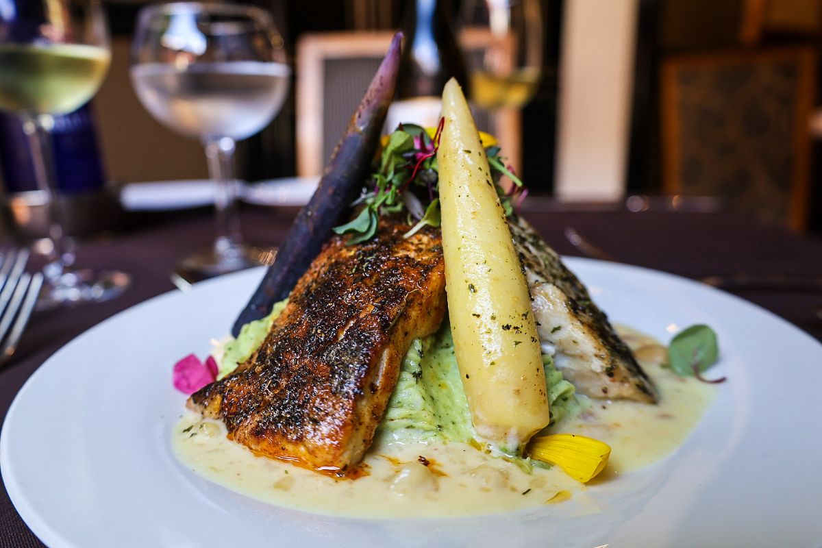 Space Coast Foodies Event entree example, Cafe Margaux, melange seafood