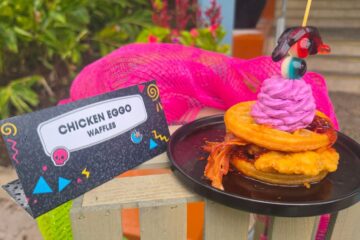 Chicken Eggo Waffles display seen at the media preview event for the Taste of Terror menu