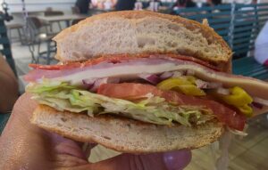Italian Sandwich Bread Box cut in half and shown up close