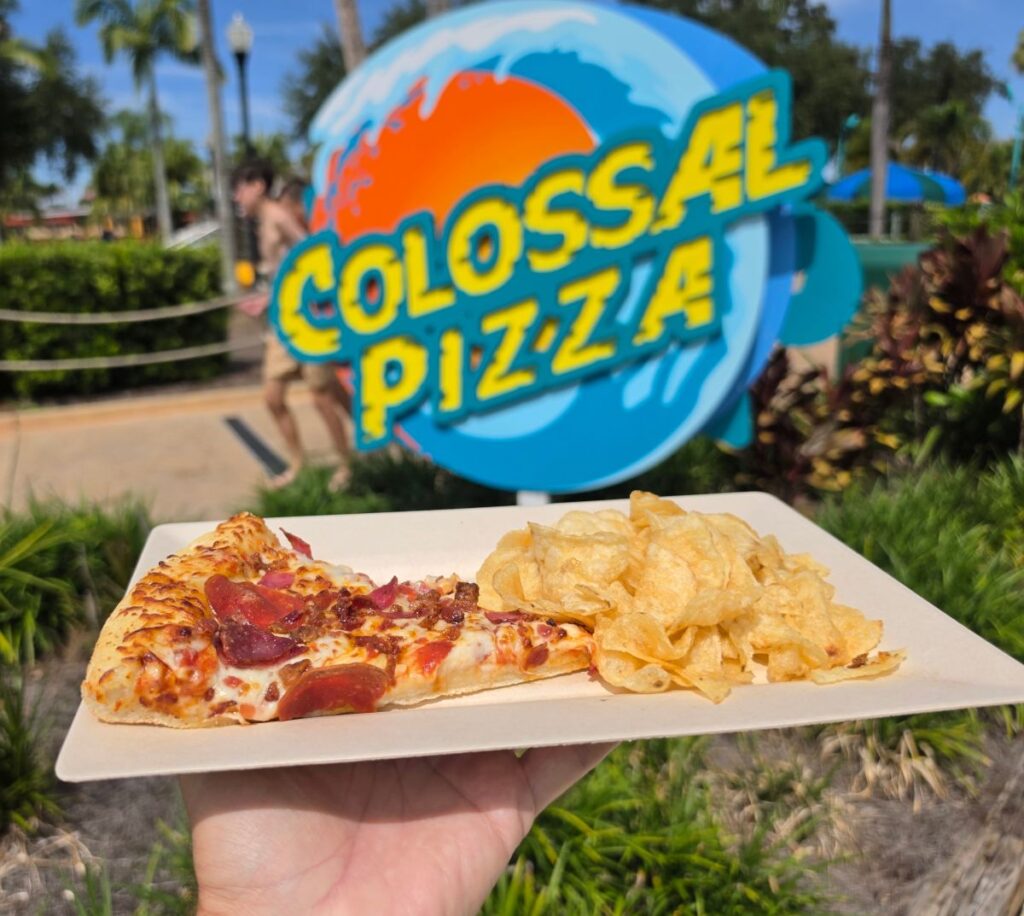 Meat Lovers Pizza at Colossal Pizza at Adventure Island