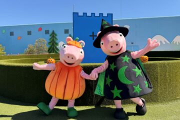 Peppa Pig Halloween Party promotional photo showing Peppa and George