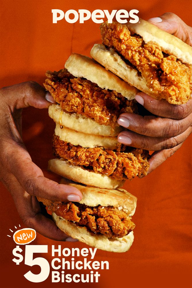 Popeyes Honey Chicken Biscuit promotional image