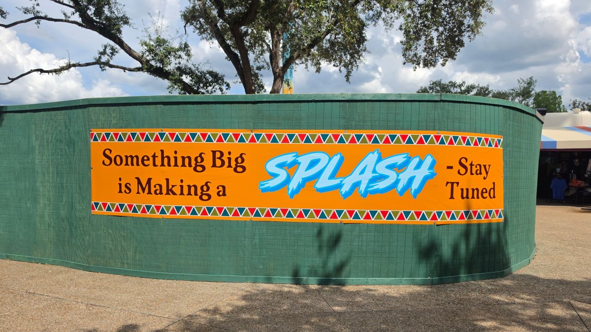 Construction walls and signage around Project Driftwood at Busch Gardens Tampa Bay