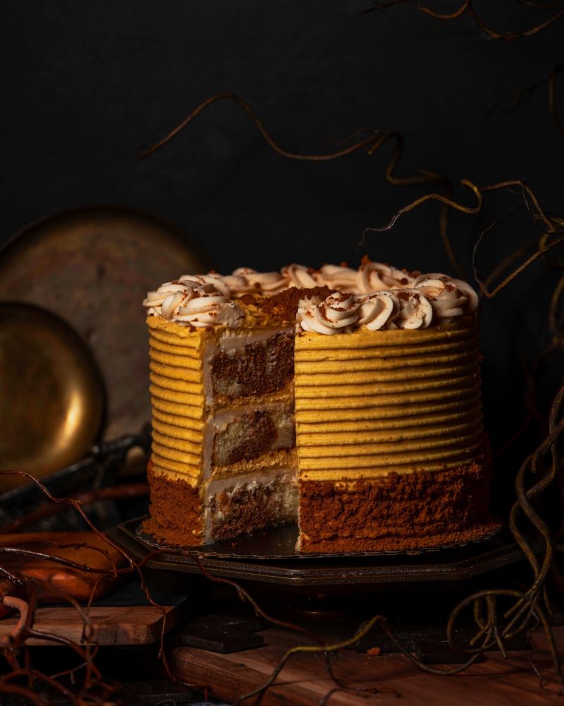 Pumpkin Caramel Double Frosted Cake is a part of September Gideon’s Bakehouse menu.