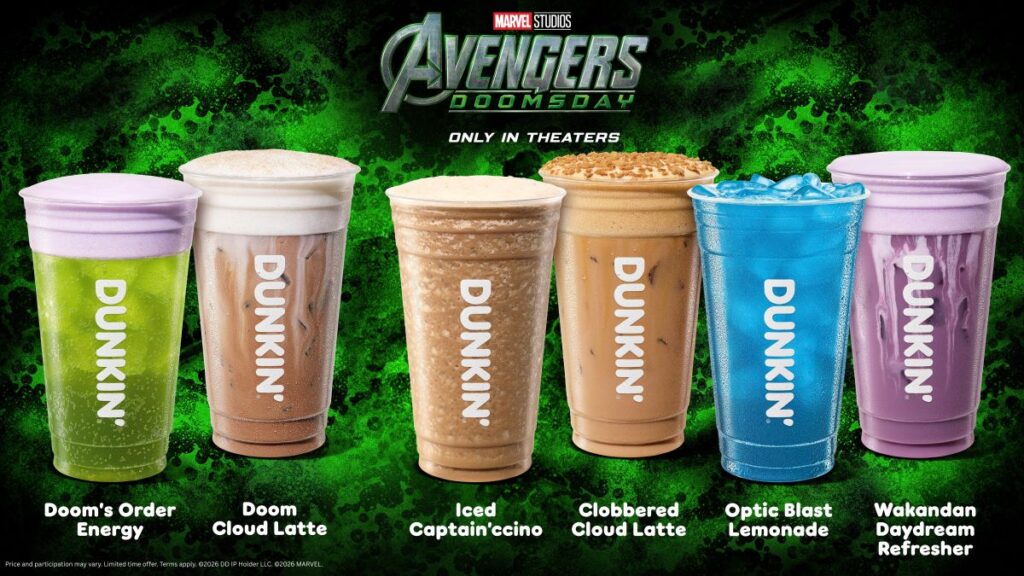 Dunkin Avengers Doomsday drink lineup