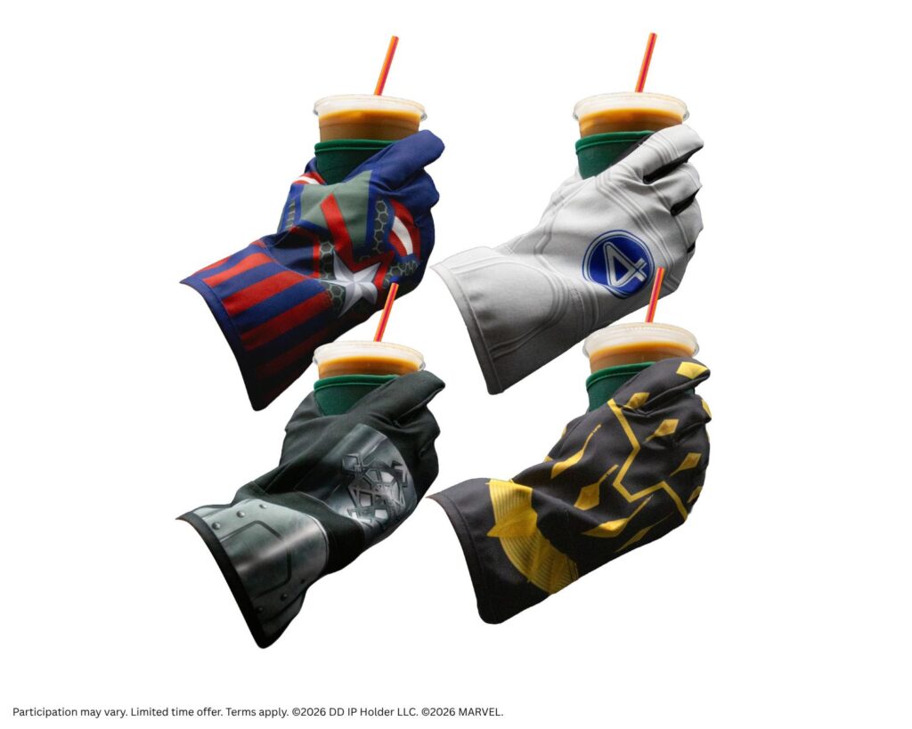 Dunkin' x Avengers Doomsday Themed Glove Cup Sleeves