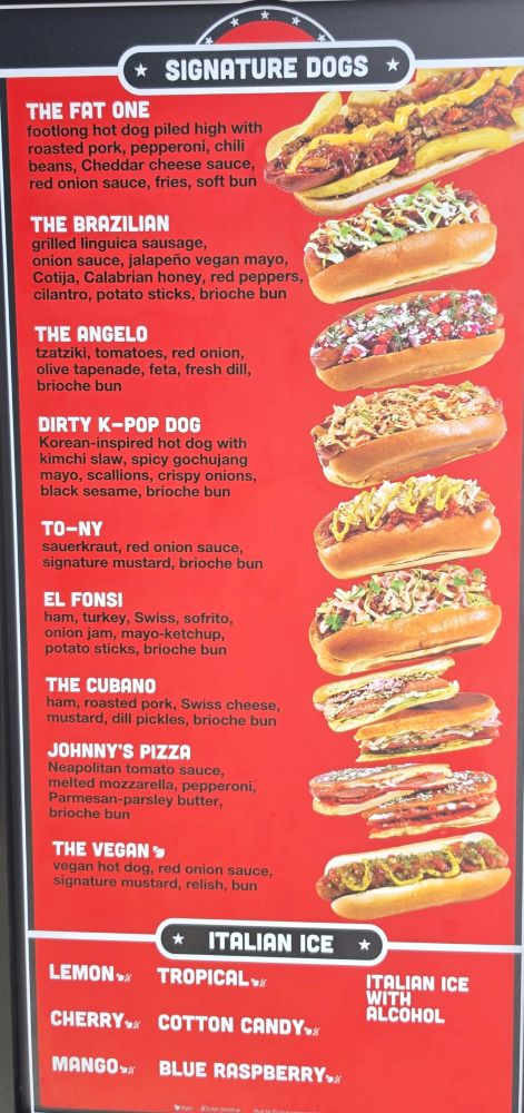 Fat One's Universal CityWalk Orlando menu board