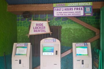 Iron Gwazi lockers at Busch Gardens